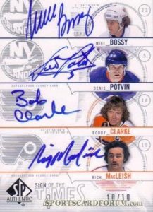2009-10 The Cup Stanley Cup Signatures Denis Potvin Mike Bossy Dual Auto  11/25 - Sportsnut Cards