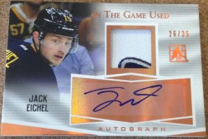 JOHN LeCLAIR NOLAN PATRICK /18 Leaf In The Game-Used Rookie Dual Patch  Autograph