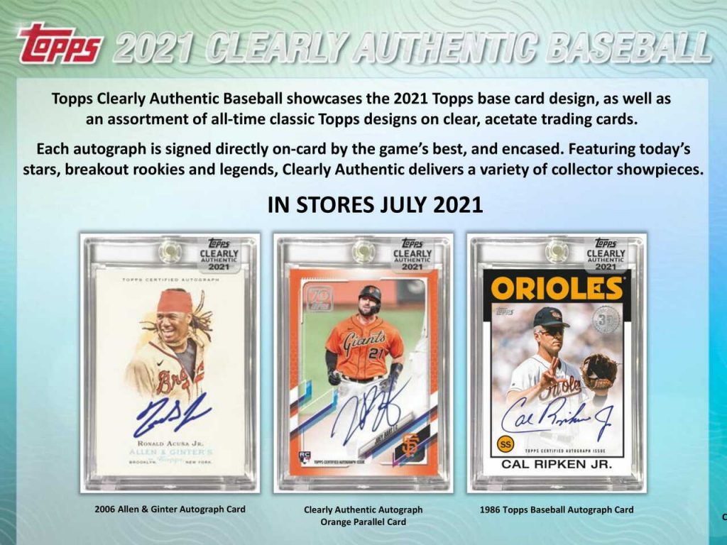 Topps Clearly Authentic Baseball Card Checklist