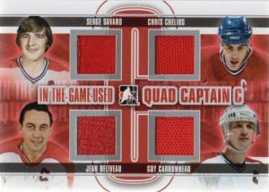 Game Used captain C Quad Savard, Beliveau, Chelios, Carbonneau