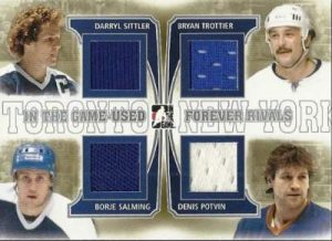 Game Used Forever Rivals Sittler, Salming, Trottier, Potvin