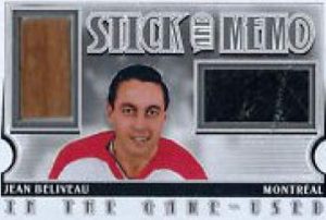 Game Used Stick Memo Limited Jean Beliveau