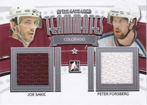 Game Used Teammates Sakic, Forsberg