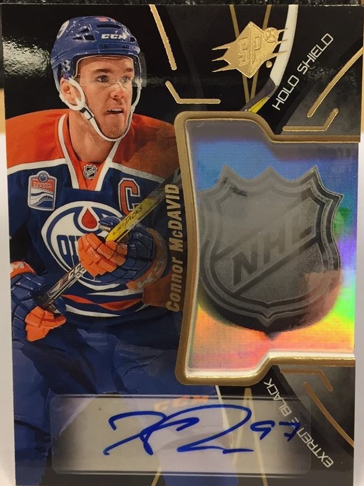 Extrem Black Holo Shield Auto Connor McDavid - Checklistcenter.com