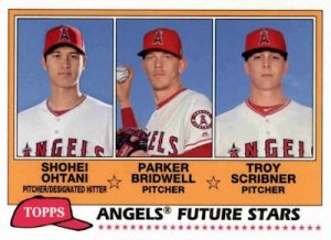 1981 Topps Future Stars Trios Shohei Ohtani, Parker Bradwell, Troy Scribner