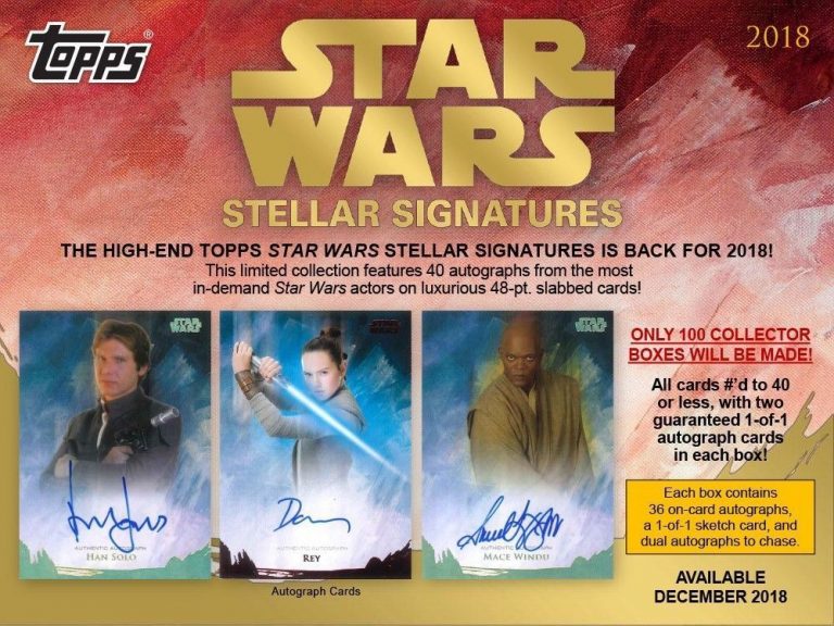 2018 Topps Star Wars Stellar Signatures Entertainment Card Checklist