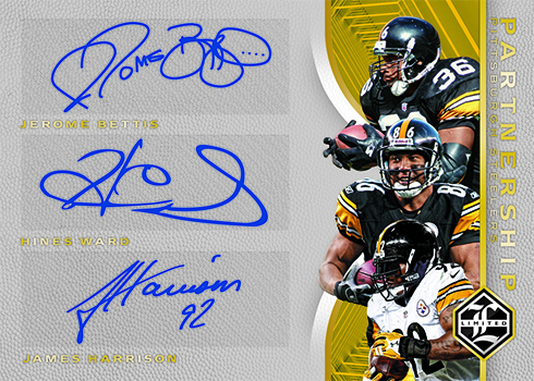 2023 Jerome Bettis Hines Ward Leaf Superlative SIGNATURES BLUE DUAL AU