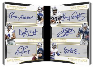 Six Signature Booklet Roger Staubach, Dak Prescott, Tony Romo, Tony Dosett, Emmitt Smith, Ezekiel Elliott