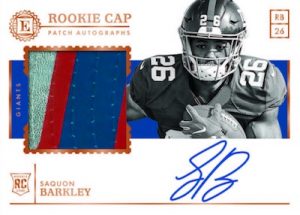 Rookie Cap Patch Auto Saquon Barkley