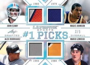 Ultimate Number 1 Picks Relics John Elway, Magic Johnson, Alex Rodriguez, Mario Lemiux MOCK UP