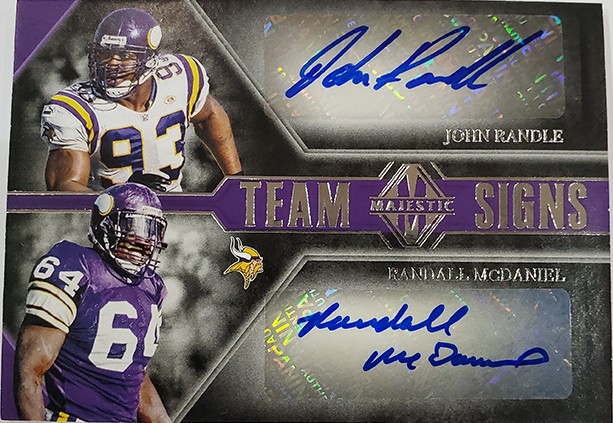 Randall McDaniel Signed Goal Line Art Card GLAC Autographed Vikings BAS