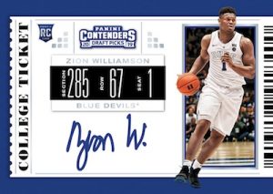 RPS College Ticket Auto Zion Williamson