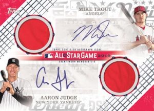 All-Star Stiches Dual Auto Relic Mike Trout, Aaron Judge