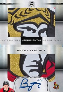 Auto Moneumental Rookie Patch Booklet Brady Tkachuk MOCK UP