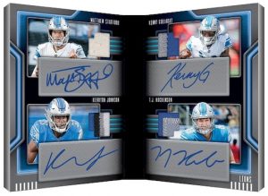 Front 4 Signatures Booklet Kenny Golladay, Kerryon Johnson, Matthew Stafford, T.J. Hockenson MOCK UP