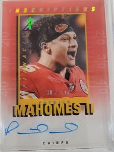 2019 Pinnacle Inscriptions Patrick Mahomes II