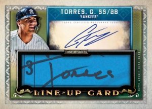 Auto Lineup Card Gleyber Torres MOCK UP