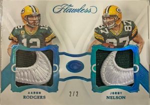 Dual Diamond Memorabilia Brand Logos Aaron Rodgers, Jordy Nelson