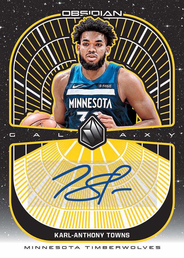 Karl Anthony Towns 2020-21 Panini Obsidian Pitch Black Die Cut #d 56/75