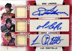 Triple Twig Sigs Red Eric Lindros, Mario Lemieux, Luc Robitaille