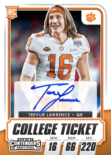 RPS College Ticket Auto Variation B Trevor Lawrence MOCK UP ...