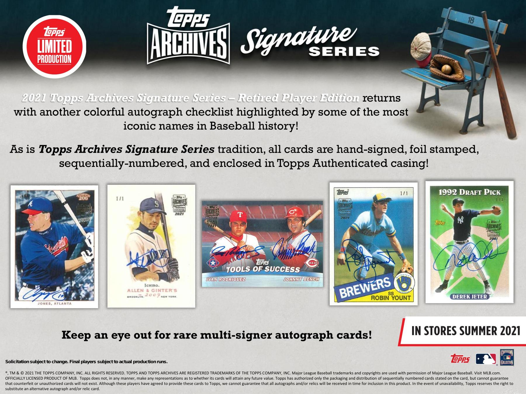 2021 Topps Archives Signature Series Retired Player Edition