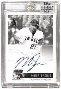 70 Years of Topps Baseball Auto Black and White Mike Trout MOCK UP