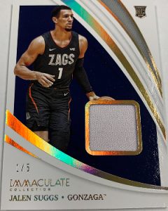 Immaculate Rookie Memorabilia Gold Jalen Suggs