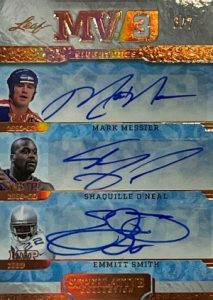 MV3 Signatures Bronze HoloFoil Mark Messier, Shaquille O'Neal, Emmitt Smith