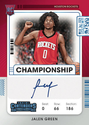 Rookie Ticket Championship Auto Jalen Green MOCK UP