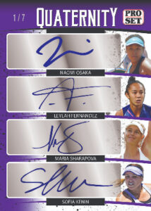 Quaternity Auto Purple Naomi Osaka, Leylah Fernandez, Maria Sharapova, Sofia Kenin MOCK UP