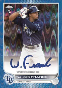 Chrome Autograph Blue RayWave Refractor Wander Franco MOCK UP