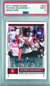 Graded Originals Patrick Mahomes PSA 9 2017 Score RC Auto MOCK UP