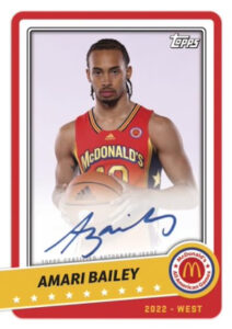 McDonald's All-American Gameday Paper Auto Amari Bailey MOCK UP