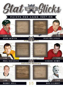 Stat Sticks PPG Stan Mikita, Phil Esposito, Bobby Hull, Jean Beliveau, Gordie Howe, Rod Gilbert MOCK UP