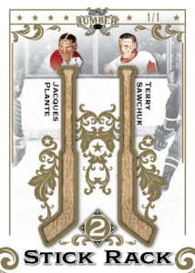 Stick Rack 2 Goalies Gold Jacques Plante, Terry Sawchuk MOCK UP