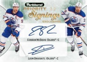 Parkhurst Priority Signings Exclusives Dual Auto Connor McDavid, Leon Draisaitl MOCK UP