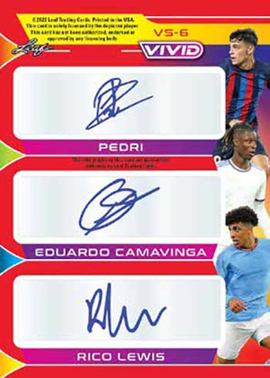 Vivid Six Auto Red Back Pedri, Eduardo Camavinga, Rico Lewis MOCK UP