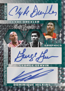 HexaGraphics Auto Green Wave Back Clyde Drexler, George Gervin, Dominique Wilkins MOCK UP