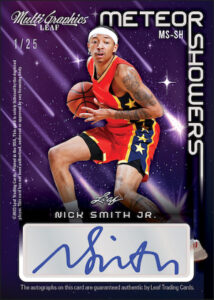 Meteor Showers Auto Purple Cross Hatch Back Nick Henderson MOCK UP