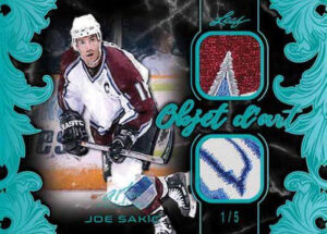 Object d'art Navy Spectrum HoloFoil Relics Joe Sakic MOCK UP