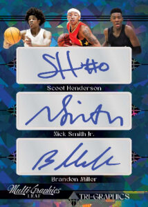 Tri-Graphics Auto Blue Crystal Scoot Henderson, Nick Smith Jr, Brandon Miller MOCK UP