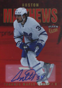 Base Red Rainbow Foil Auto Auston Matthews MOCK UP