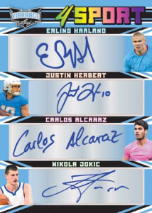 4 Sport Quad Auto Erling Haaland, Justin Herbert, Carlos Alcaraz, Nikola Jokic MOCK UP