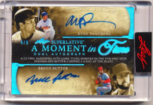 A Moment in Time Blue Spectrum Holofoil Ryne Sandberg, Bruce Sutter