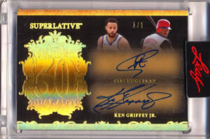 Superlative Numbers Gold Spectrum Holofoil Dual Auto Stephen Curry, Ken Griffey Jr