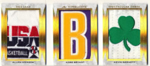 The Spectacular 3 Gold Spectrum Holofoil Allen Iverson, Kone Bryant, Kevin Garnett