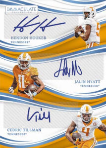 Immaculate Trios Auto Hendon Hooker, Jalin Hyatt, Cedric Tillman MOCK UP