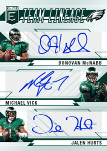 Team Lineage Signatures Donovan McNabb, Michael Vick, Jalen Hurts MOCK UP