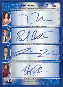 Marvelous 8 Auto Blue Back Samuel L. Jackson, Elizabeth Olsen, Chris Pratt, Josh Brolin, Tessa Thompson, Paul Bettany, Simu Liu, Hayley Atwell MOCK UP